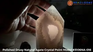 Model # 3106NA-016 Polished Drusy Natural Agate Crystal Point by BrazilGems.com 🏷 FOR SALE 🛍🛒