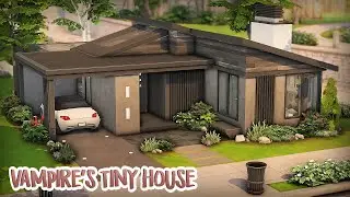 Modern Vampire's Tiny House (and secret lair) 🧛🏻&zwj;♀️🦇 | The Sims 4 Speed Build