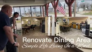 Renovation Dining Area Simple Life Living A  Motel #simplelifeinamerica #renovation #motel #family