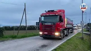 Vigili del fuoco intervengono per un incendio in azienda agricola a Cornè di Arquà Polesine Rovigo