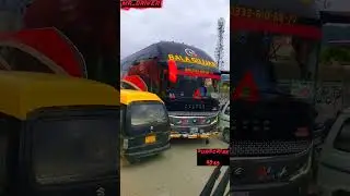 The bus is passing through the city