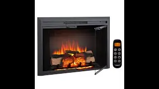 LegendFlame&reg; Damon Electric Fireplace Insert with Glass Door and Mesh Screen