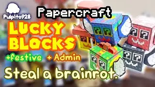 Como hacer a algunos Lucky Blocks Papercraft (Plantillas Gratis) - Steal a Brainrot | Roblox