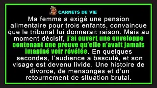 Ma femme a réclamé une pension pour trois enfants… au tribunal, j’ai ouvert une enveloppe