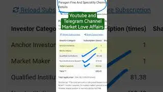 Paragon Fine And Speciality Chemicals Limited SME IPO - Final Subscription Status + GMP #shorts
