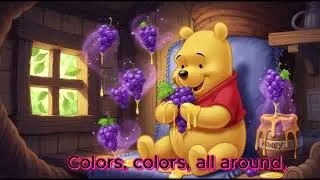 Children learning song and lyric of colors in   Disney 3D.