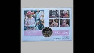 2002 The Queen's Golden Jubilee 50p Pence Coin Cover - British Virgin Islands First Day Cover