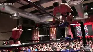 Sammy Guevara Meteroa to Brian Cage on the Ring Apron