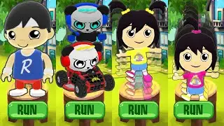 Tag with Ryan - Go Kart Combo Panda vs Track Star Ryan vs Emma & Kate Racing Gameplay