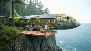 Couple Transforms Abandoned Airplane Into Luxury Cliffside Home |Evergreen Forest & Ocean ASMR Build