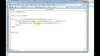 VBA Ex2 - Sorting worksheets alphabetically