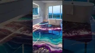 This Amethyst Crystal Epoxy Floor is UNREAL!💎 #epoxy #satisfying #shorts