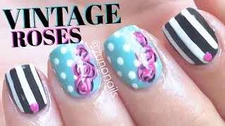 Vintage Roses Nail Art Tutorial by ZunoNails