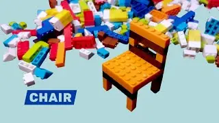 Давайте играть! Складываем кубики Лего на стул, игрушки-конструкторы Лего.