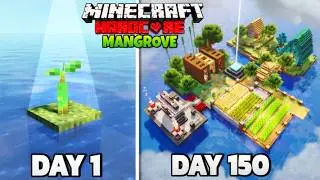 I Survived 150 Days on a Single Mangrove in Minecraft Hardcore | cENTURY DAYS