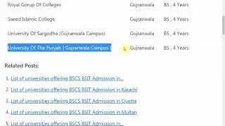 BSCS BSIT BSSE Admission in Gujranwala |  List of Universities offering computer science