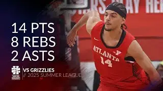 Asa Newell 14 pts 8 rebs 2 asts vs Grizzlies 2025 Summer League