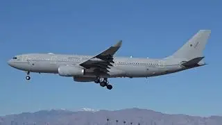 Royal Air Force Airbus KC2 Voyager A330-243MRTT(ZZ331) arriving and departing Las Vegas!