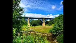 Tyne and Wear metro crossing Willington Dene Viaduct
