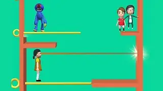 Squid Pin 3D - Huggy Wuggy - NEW updated level 68 - 71 pull the pin gameplay