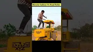 Monster balloon Vs Road Roller 😱😲 #shorts #youtubeshorts #crzy_xyz