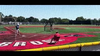 Noah Heath 2025 MIF.  Batting practice Stony Brook prospect camp.