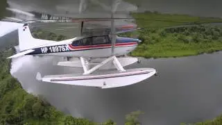 Float Plane Landing On The Belen River, Panama