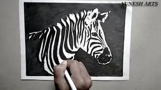 Horse Drawing - Stencil Art of Zebra