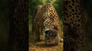 Leopard vs Hedgehog! Nature&rsquo;s Tiny Armor Against a Predator!#Leopard #ai  #Wildlife #Shorts