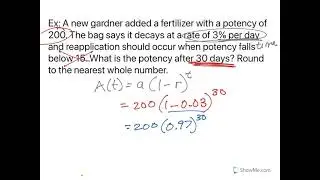 Calculate resultant values using exponential growth and decay models