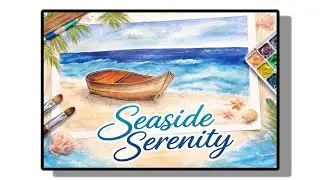 How to draw a seaside 🌊 serenity | Watercolor painting|