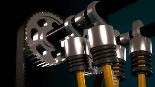4 STROKE ENGINE WORKING ANIMATION #automobile #mechanic #engine #animation