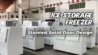 Double Solid Slanted Door Ice Storage Bin | Commercial Ice Bin | ESCOLO