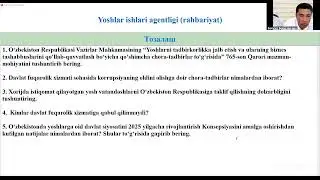 Ёшлар ишлари бошқармаси суҳбат (02.04.2025 й.)