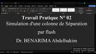 Simulation d'une colonne de S&eacute;paration par flash / Simulation of a Flash Separation column