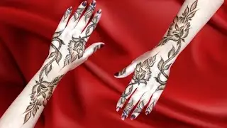 New simple henna design on the back hand | Pairon ki mehandi ka design | نقش حناء سهل في رجول #henna