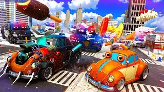 ⚡ High-Tech Villains Attack! Wheelcity Police Cars Fight Back | Police Cars 3D in Wheelcity
