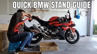 Installing Mowok spool & Specstar paddock stand on BMW S1000RR | Motorcycle maintenance setup.