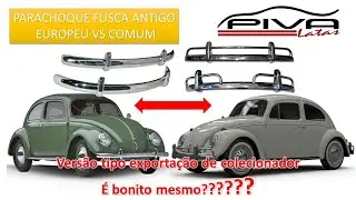 Fusca Antigo, apresentando 2 vers&otilde;es de Parachoques.