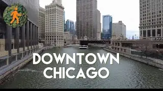 Walking Downtown Chicago - Virtual Walk w/ Chill Music