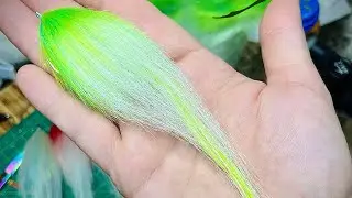Electric Lettuce Flatwing style brush baitfish fly. Story of a true slayer.