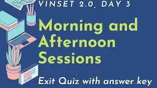 VINSET 2 0, Day 3, Morning and Afternoon Sessions, with answer key