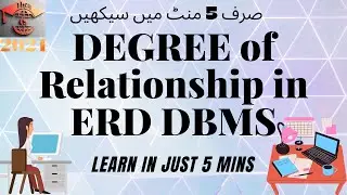 Degree of a Relationship in an ER Diagram||DBMS|| Lecture in Hindi/Urdu 2021