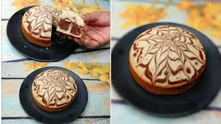 Zebra Cake Recipe Without Oven | How To Make Chocolate & Vanilla Cake Without Oven | Corner Cooks