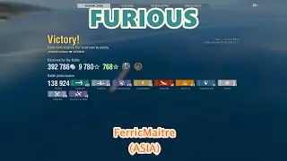 {Replay | 13.2}Tier 6 CV HMS Furious by FerricMaitre(ASIA) - A full 20 minutes game with 6 kills