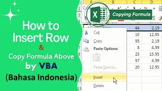 VBA Template: Insert Satu Baris di Bawah dan Salin Formula dari Baris Sebelumnya