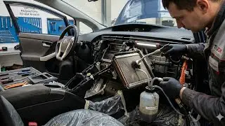 как чистить радиатор печки в машине. toyota prius 20