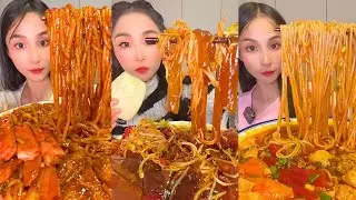 Insane Chinese Takeout Mukbang | Spicy Noodles, Rice Rolls & Crunchy Chicken ASMR #317