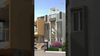 Exterior 3D View idea of Elevation Design of 4 BHK Bungalow of 2250 Sq.Ft.