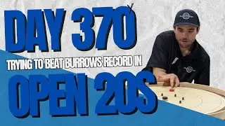 Crokinole: Day 370 Trying to Beat the Consecutive 20s Record  THIRTY SIX 20s!